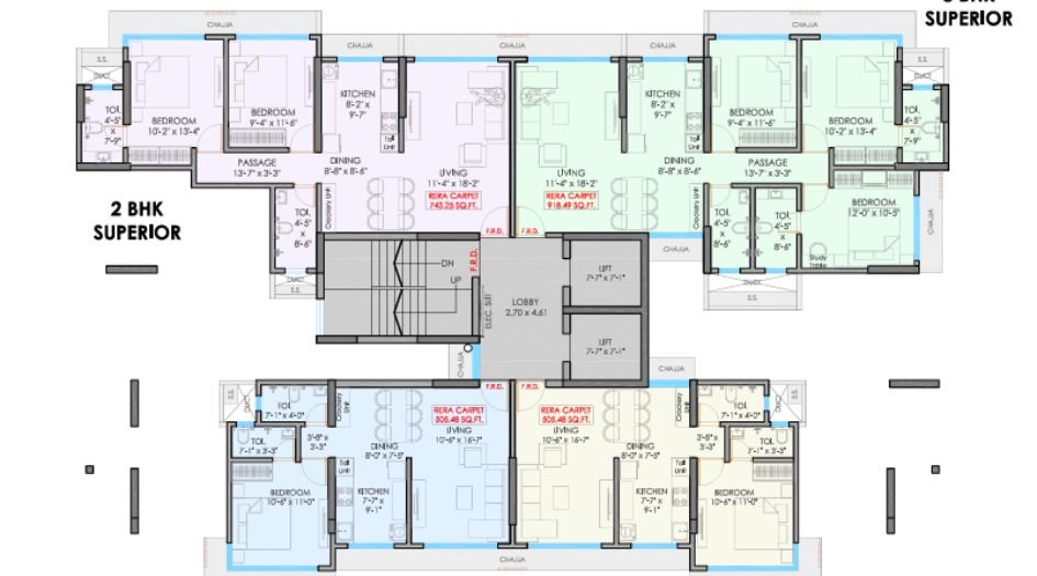 Aurus-Gallery-2BHK-743-3BHK-918-Fllor-plan